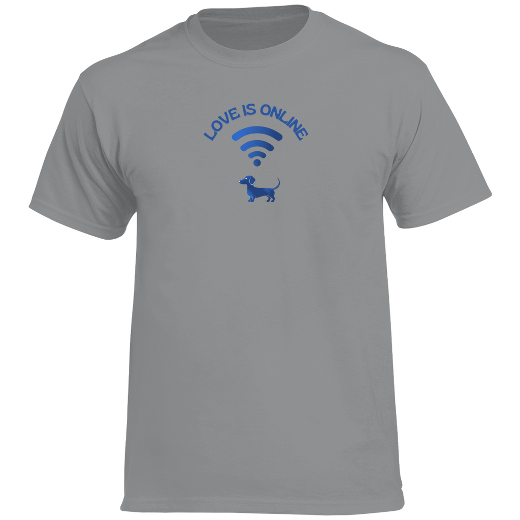Herren Dackel Cotton T-Shirt mit lustigem Print WIFI Icon Dackel Vibes