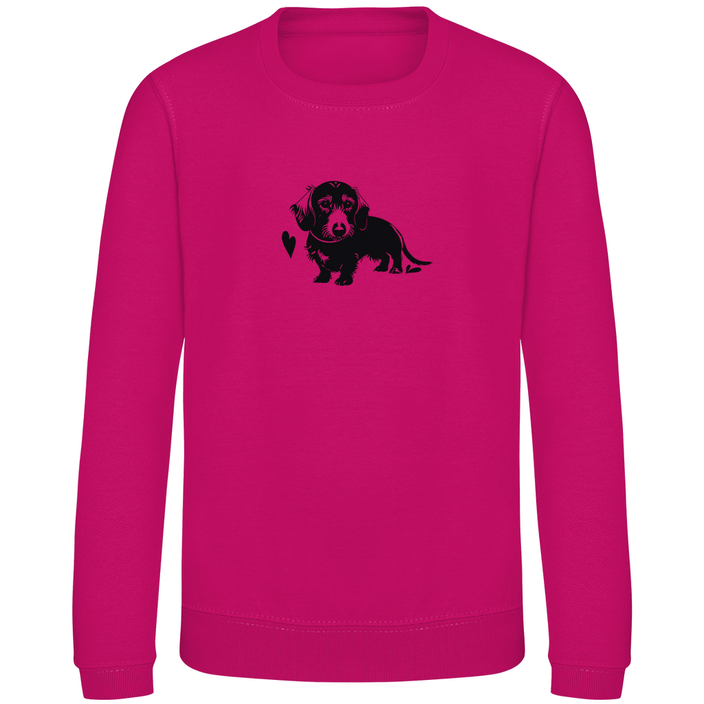 Kinder Sweatshirt mit Rauhaar Dackel Motiv