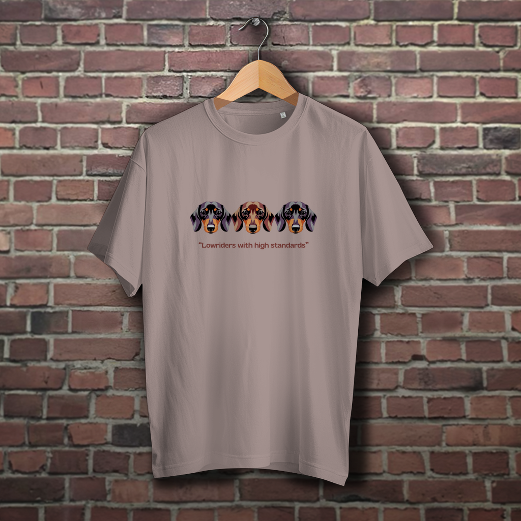 Oversized Dackel T-Shirt unisex & oversize mit lustigem Dackel Print Motiv