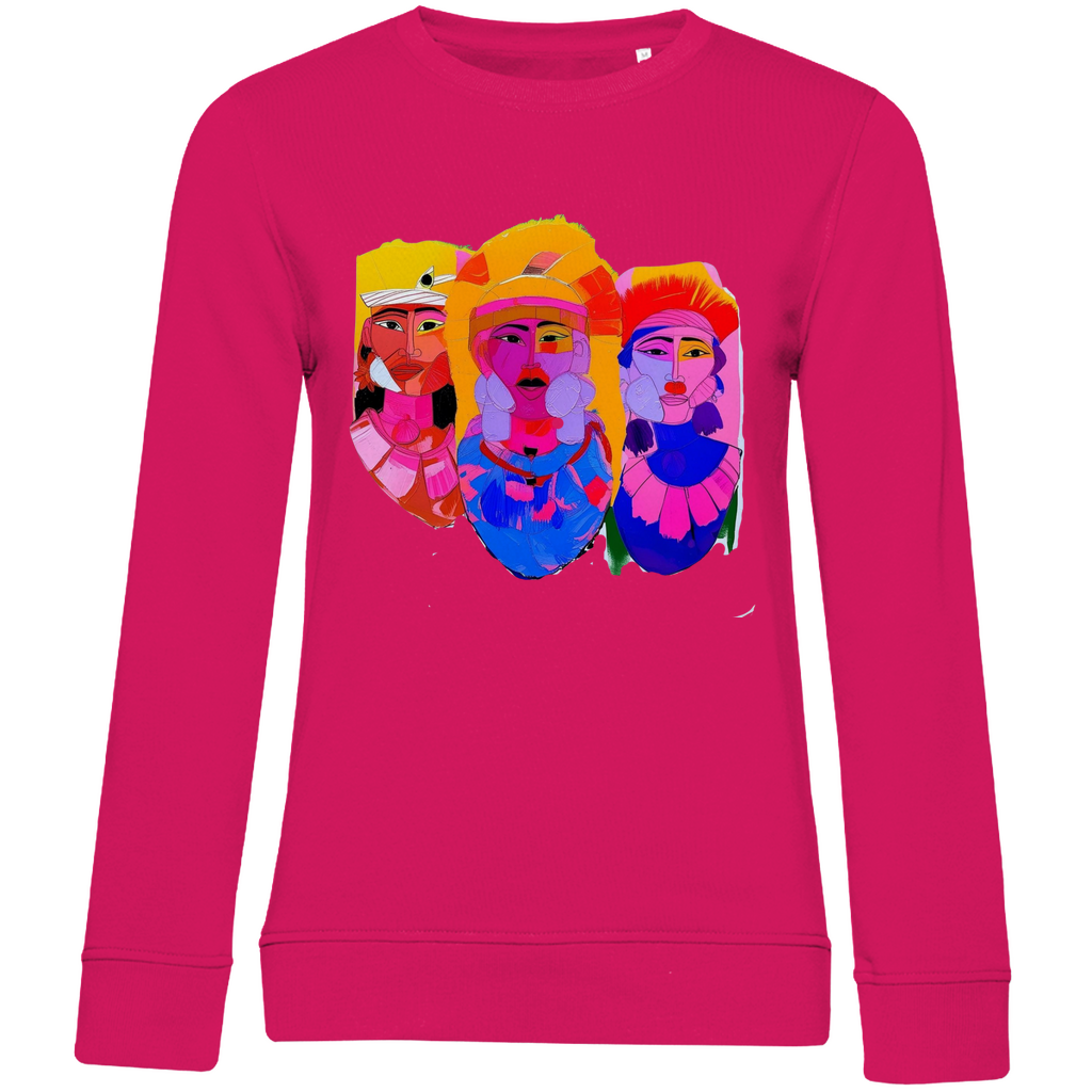 Sweatshirt mit Südsee Motiv bedruckt pink