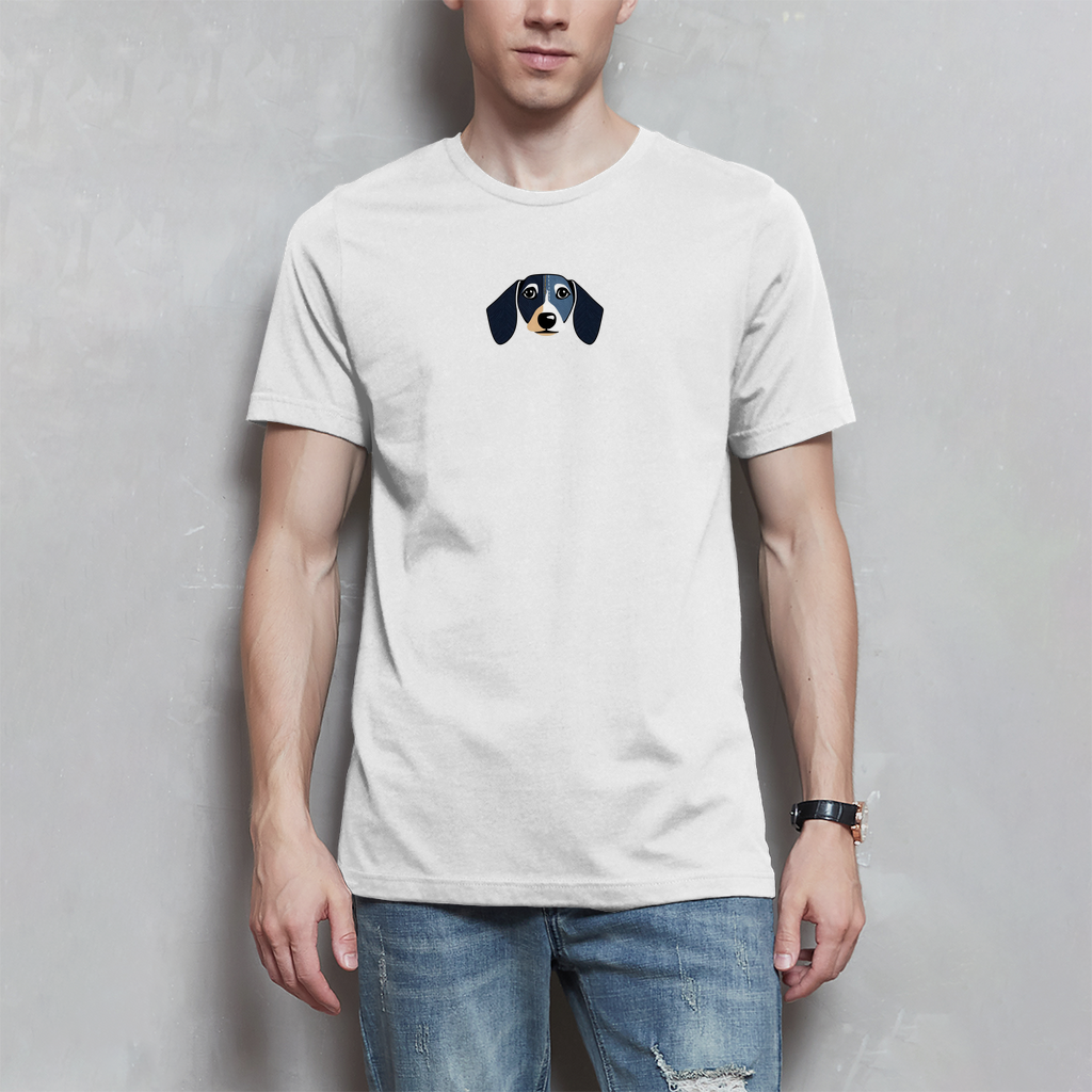 Men's T-shirt with dachshund denim motif