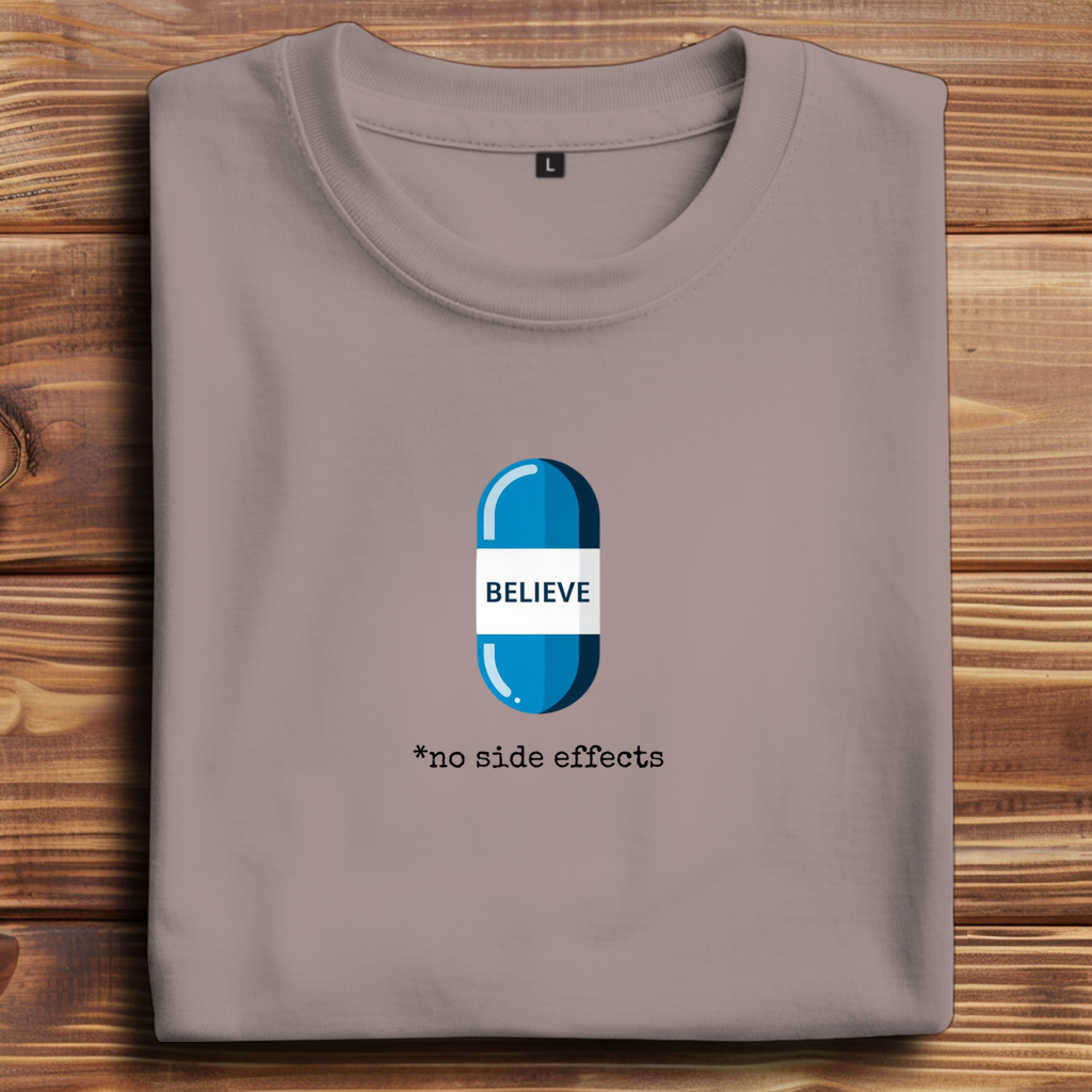 Männer Oversize T-Shirt mit Statement Print "Believe Pill"