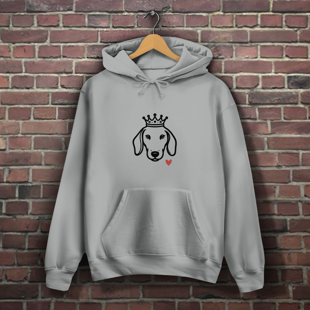 Damen Hoodie mit minimalistischem Dackel Motiv