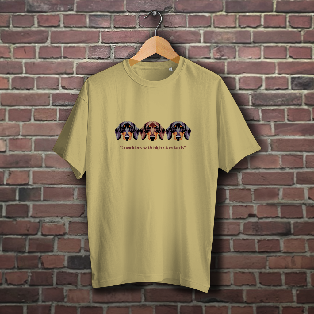 Oversized Dackel T-Shirt unisex & oversize mit lustigem Dackel Print Motiv