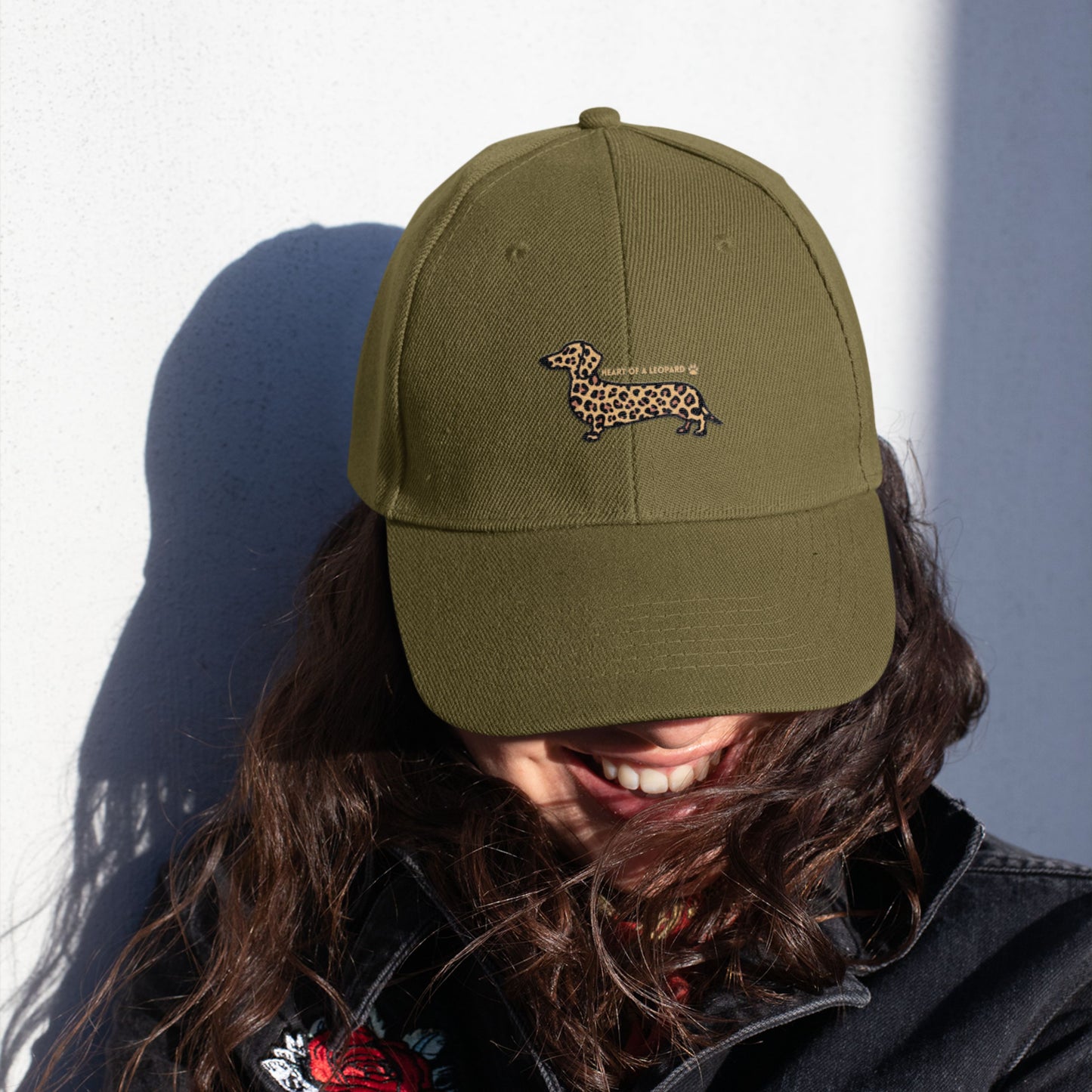 Dad Cap Unisex mit Dackel Motiv Print "Heart of a Leopard"