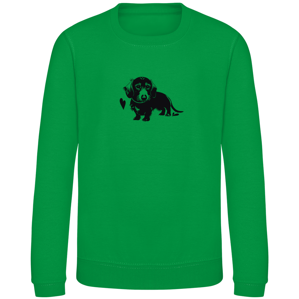 Kinder Sweatshirt mit Rauhaar Dackel Motiv