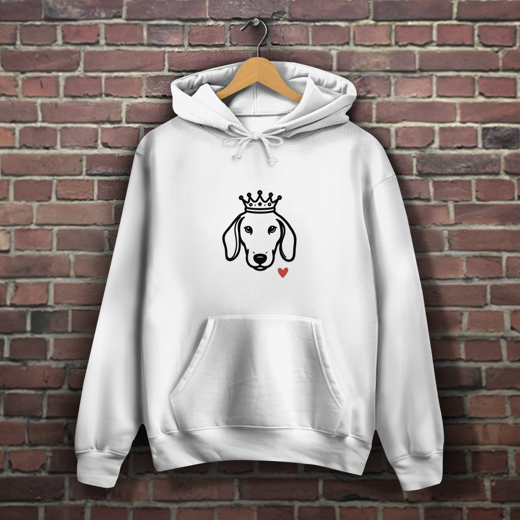 Damen Hoodie mit minimalistischem Dackel Motiv