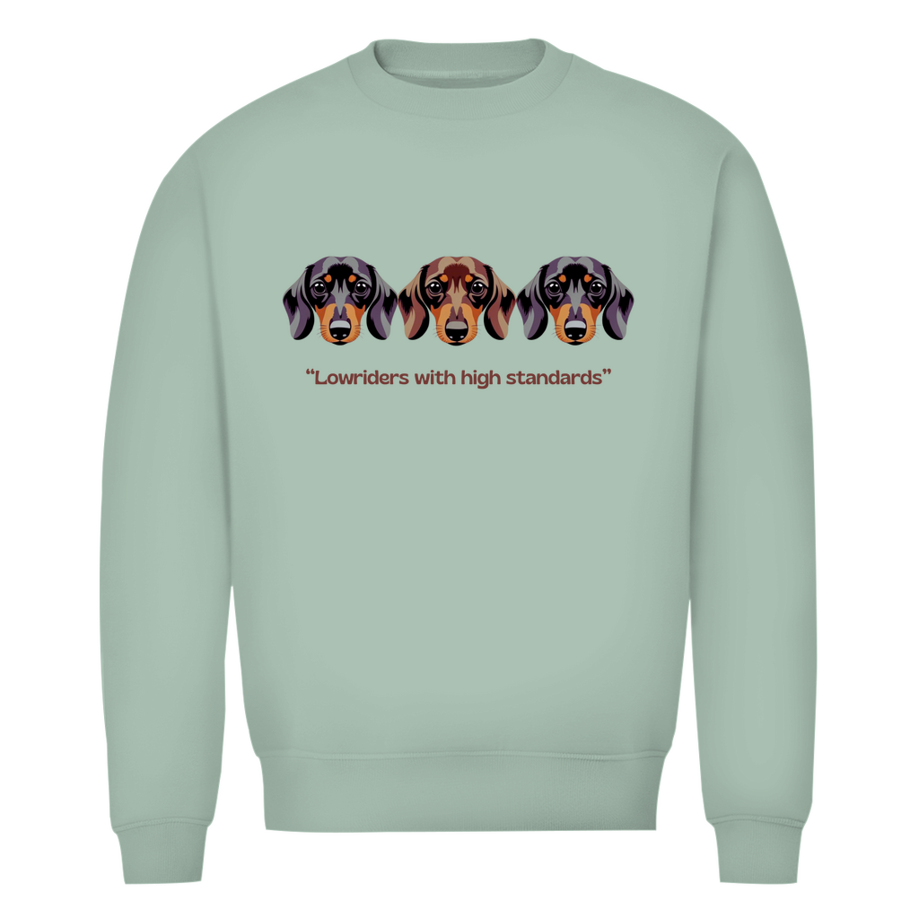 Herren Premium Bio Dackel Sweatshirt mit lustigem Dackel Zitat