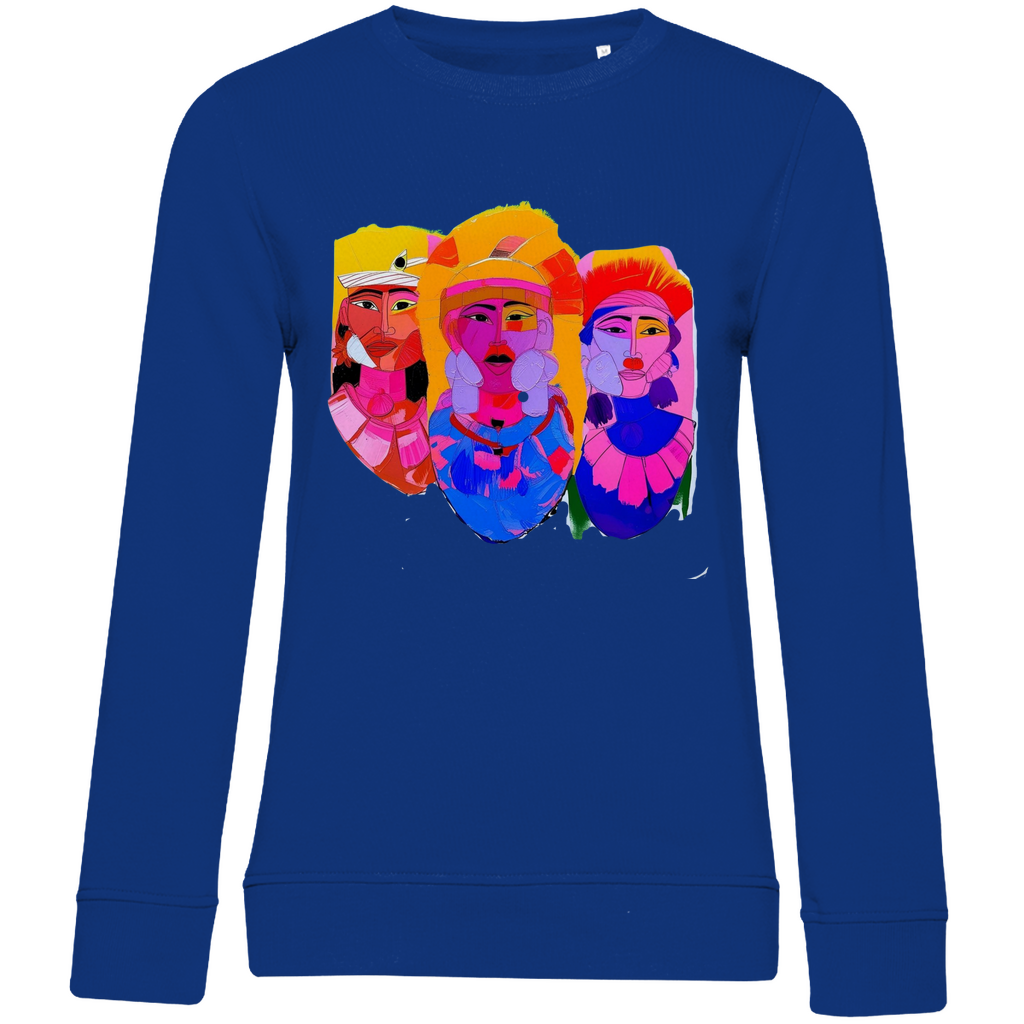 Sweatshirt mit Südsee Motiv bedruckt royalblau