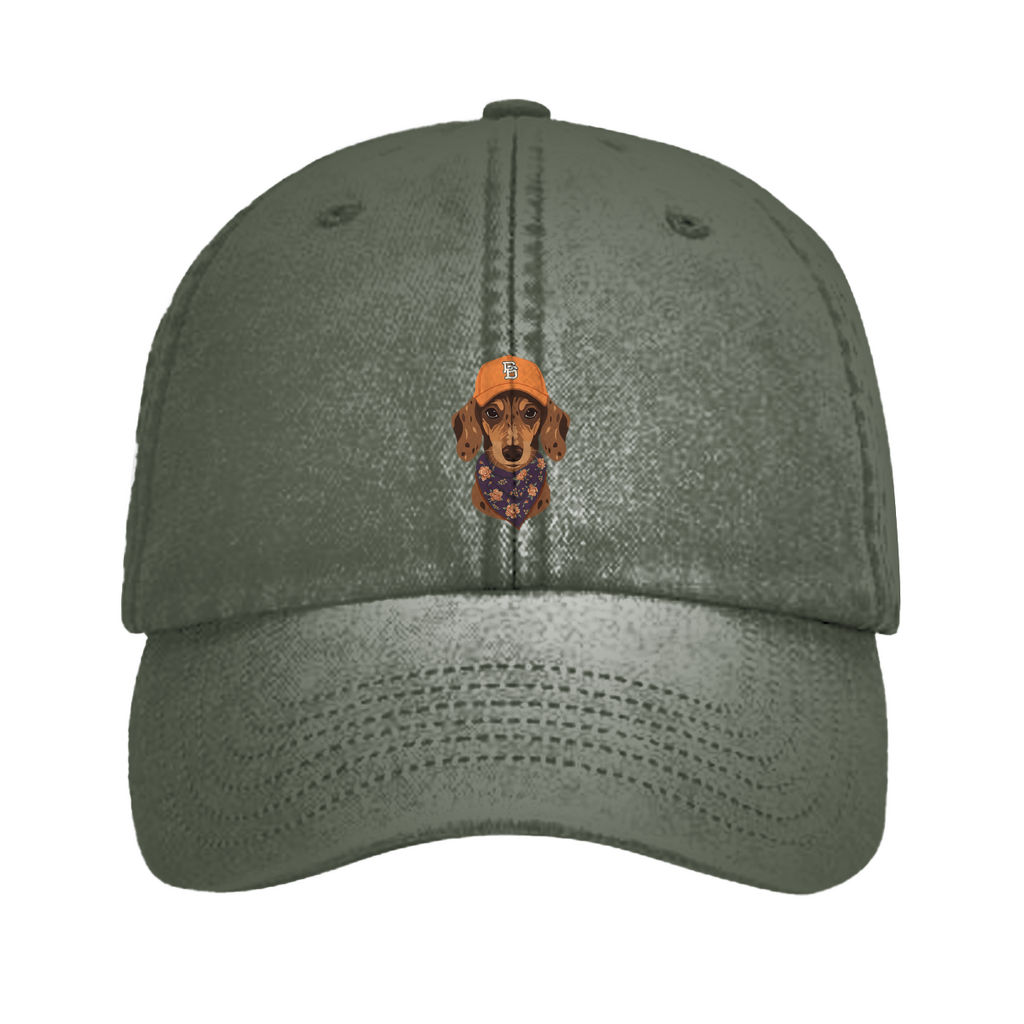 Vintage Cap mit Dackel Print Motiv als Geschenkidee