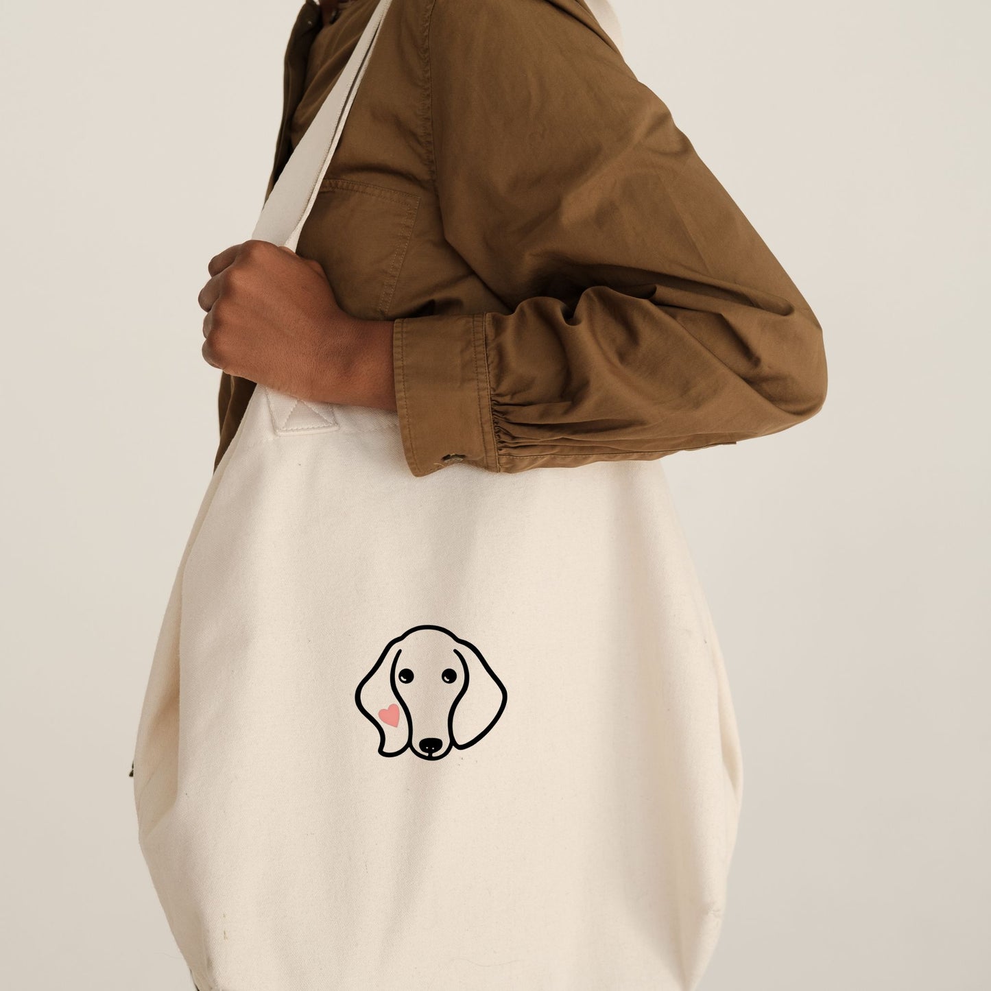 Stylische Tote Bag mit Dackel Motiv Herz - umweltbewusst