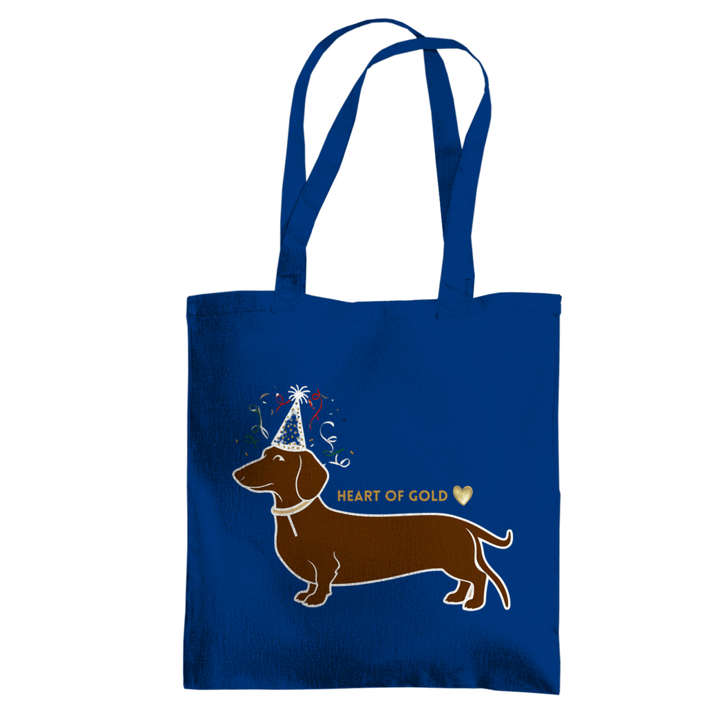 Tote Bag mit HEART OF GOLD DACKEL Print Motiv