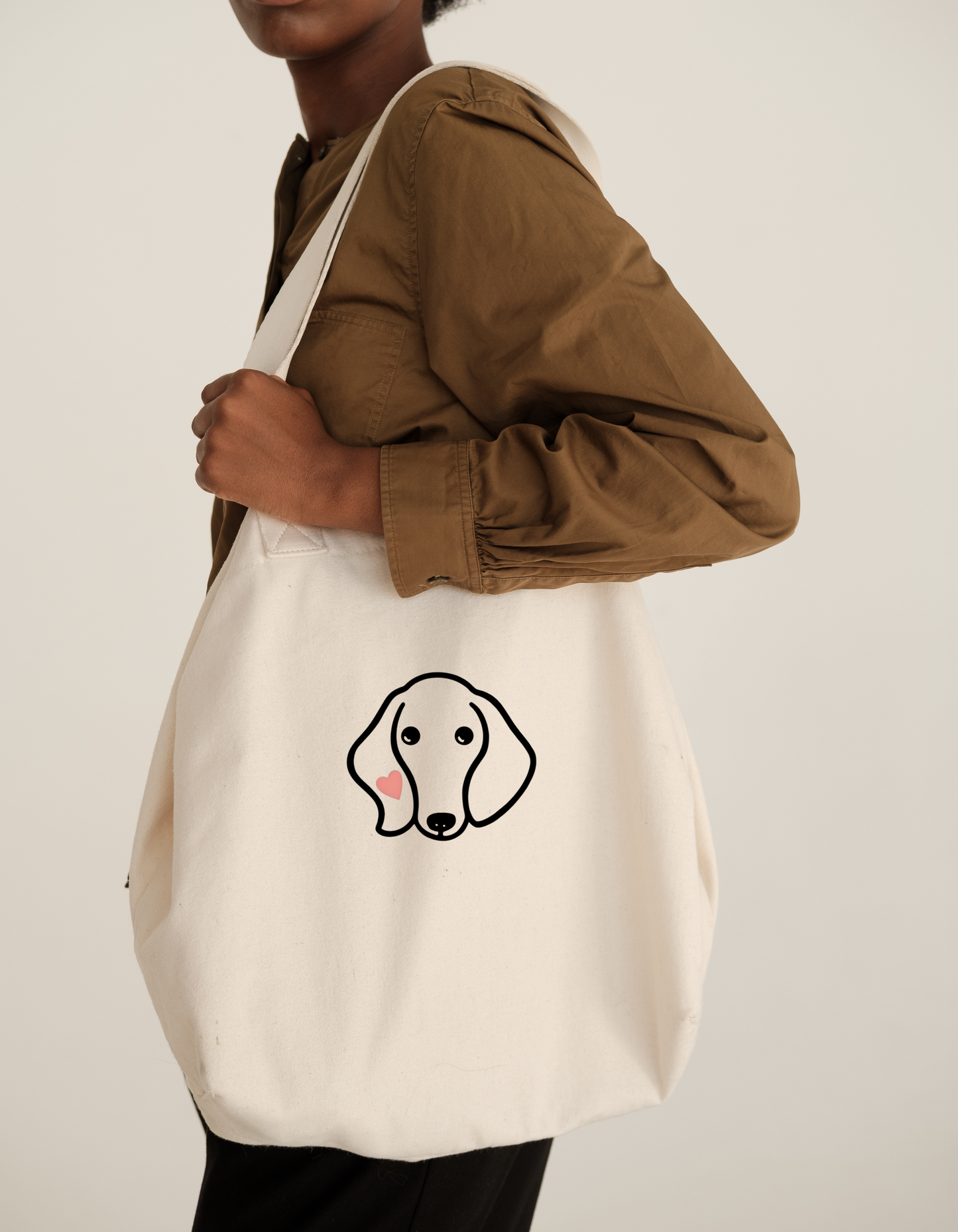 Stylische Tote Bag mit Dackel Motiv Herz