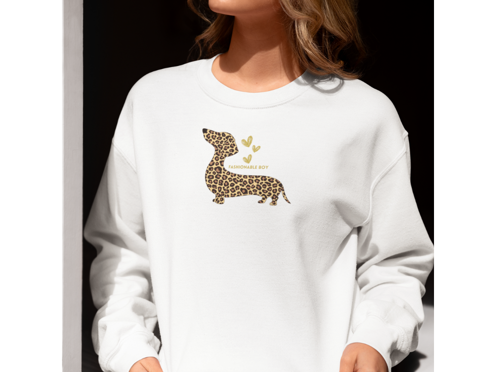 Women's sweatshirt with fashion dachshund print