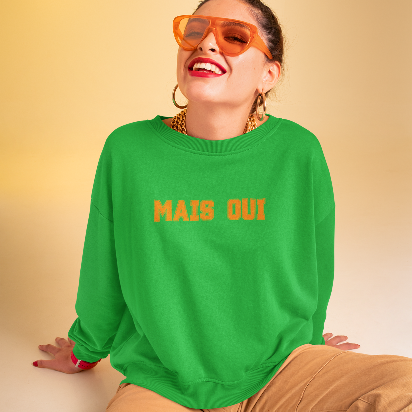 Damen Bio Sweatshirt mit französischem Spruch "MAIS OUI"