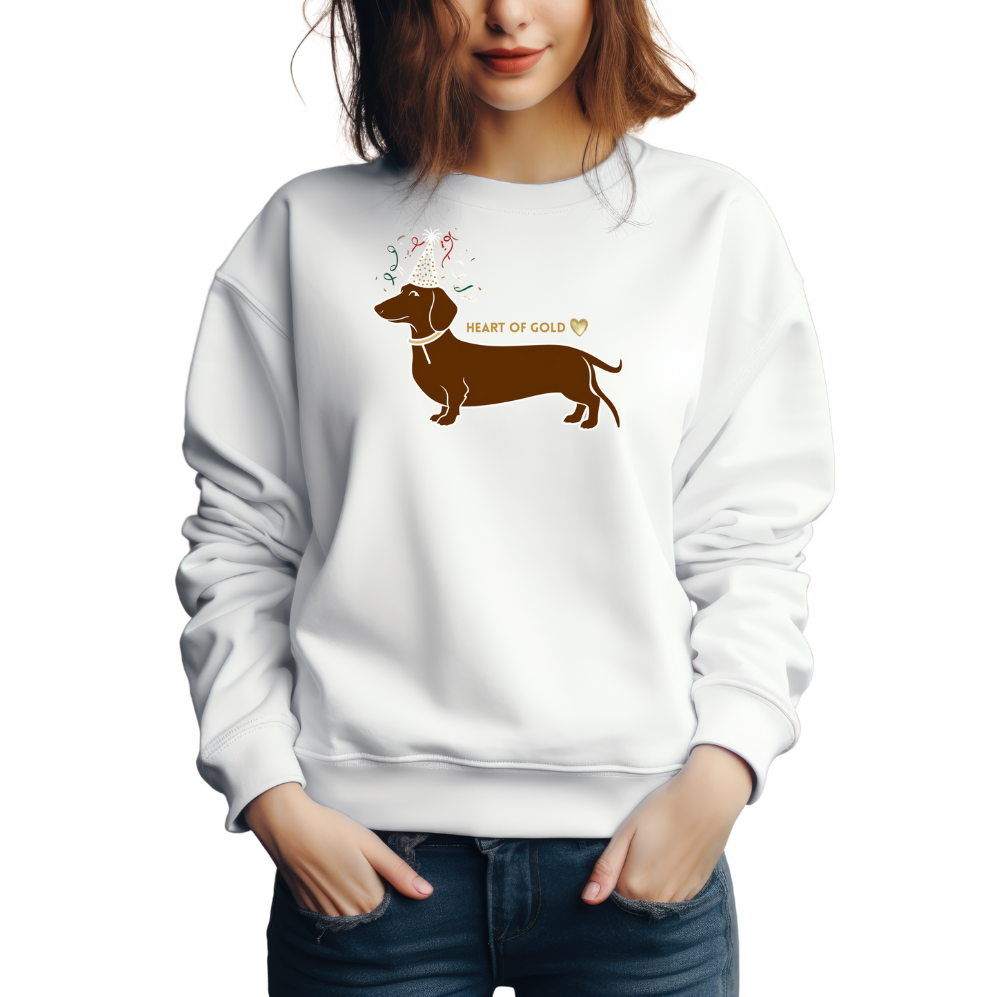 Sweatshirt weiss mit dackel print