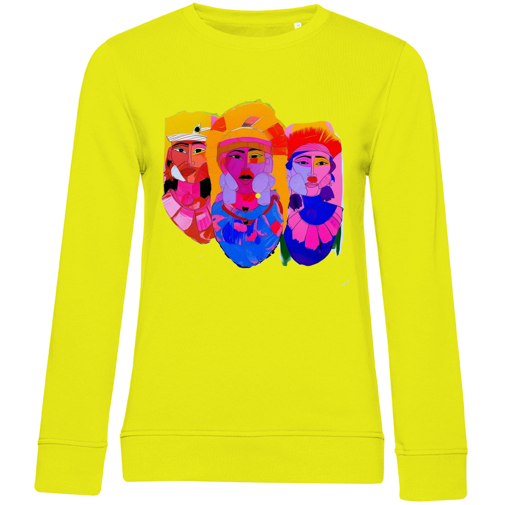 Sweatshirt mit Südsee Motiv bedruckt gelb