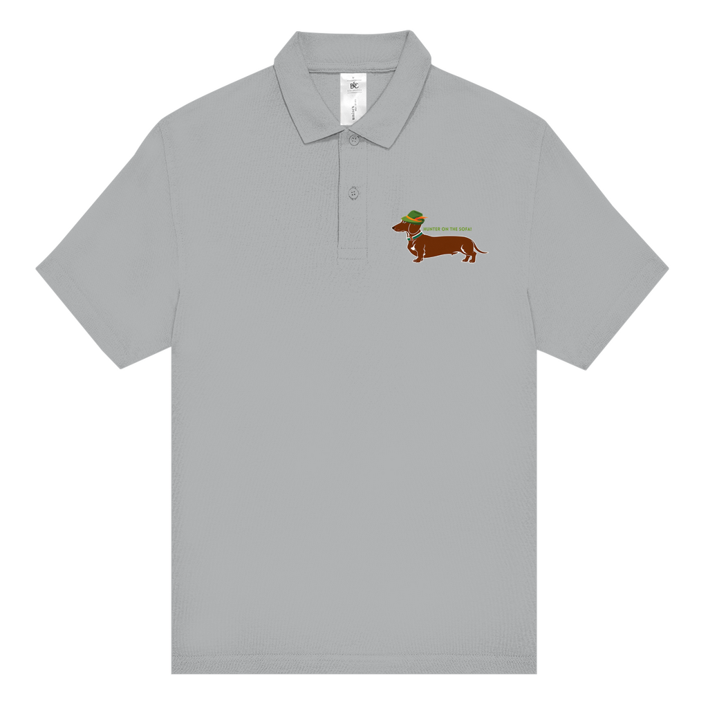 Männer Poloshirt mit lustigem Hunter Dackel Print Motiv