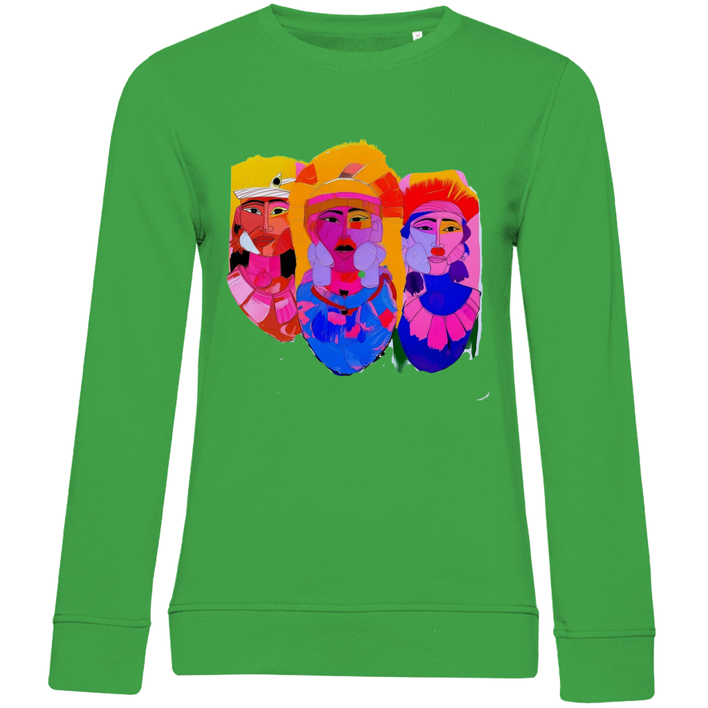 Sweatshirt mit Südsee Motiv bedruckt grün