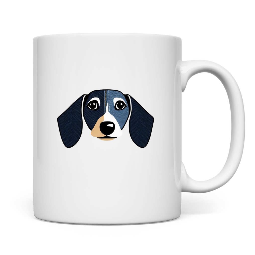 Taza de cerámica con motivo de perro salchicha, divertida y elegante.