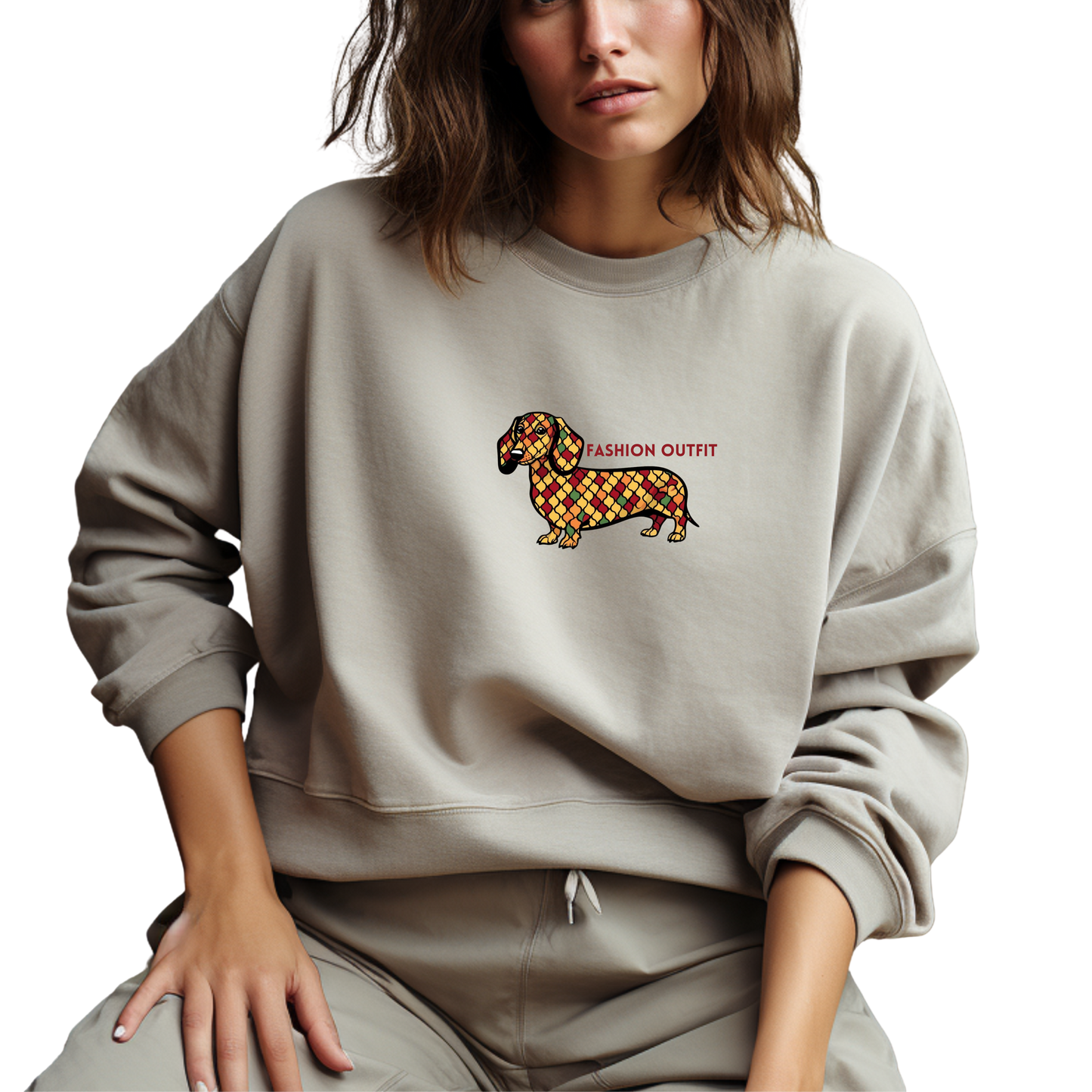 Sweatshirt mit Dackel Print "Fashion Queen"für Frauen