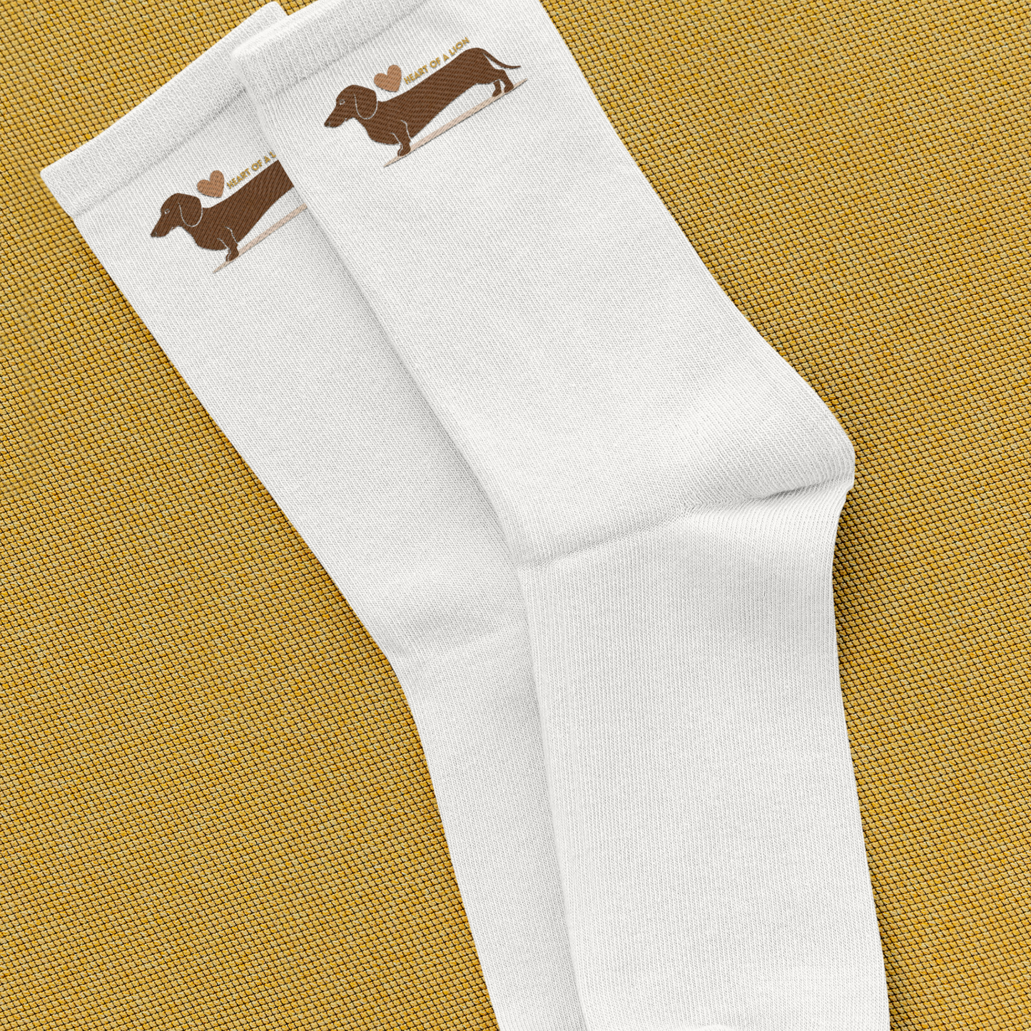 Crew Socken Dackel Print mit Herz