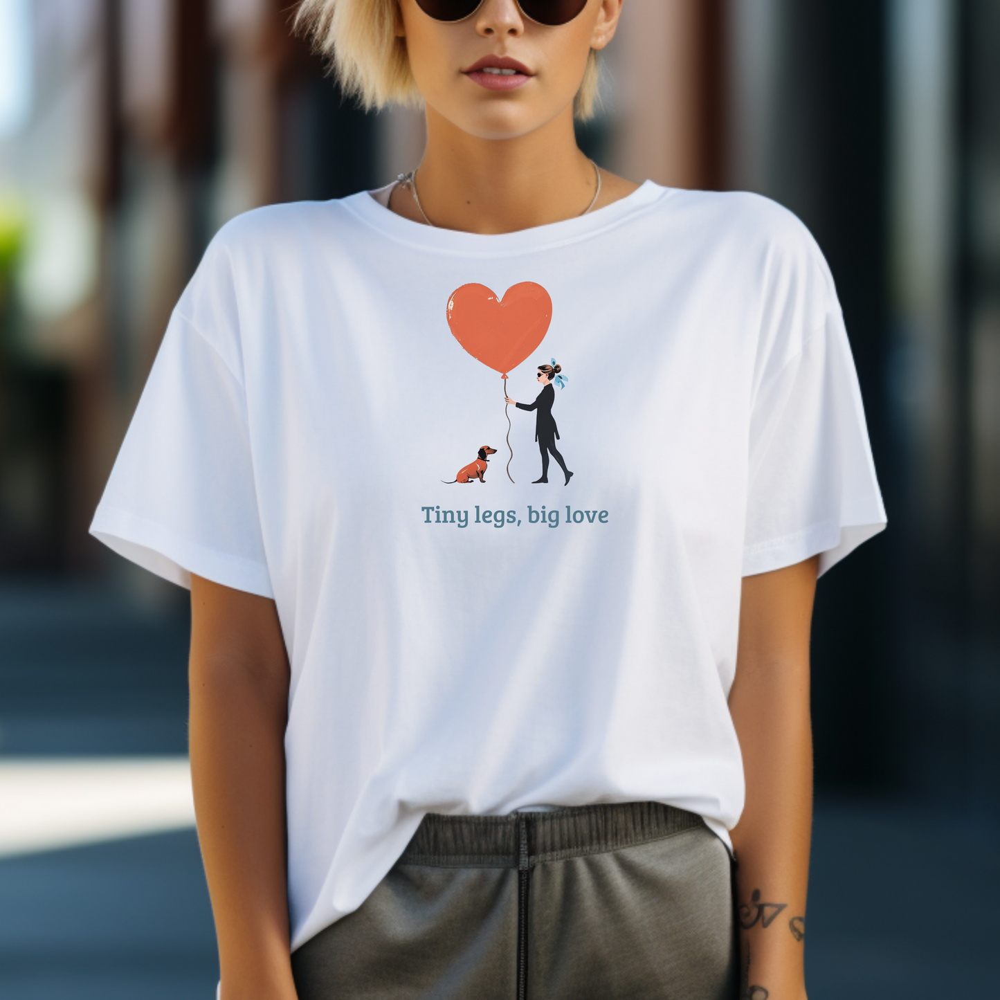 Premium Damen T-Shirt mit Couture Dackel Motiv