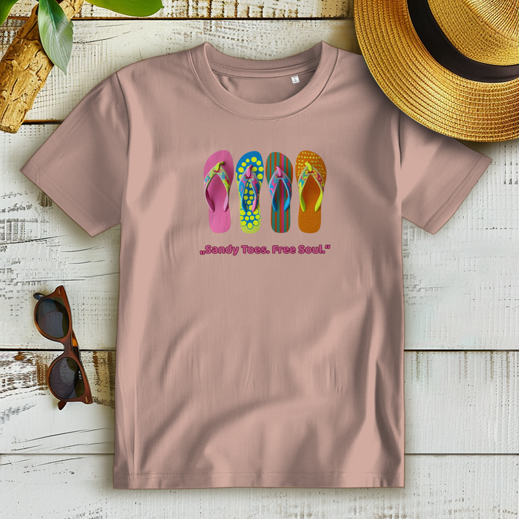 Damen Premium Bio T-Shirt mit Flip-Flop Print Motiv