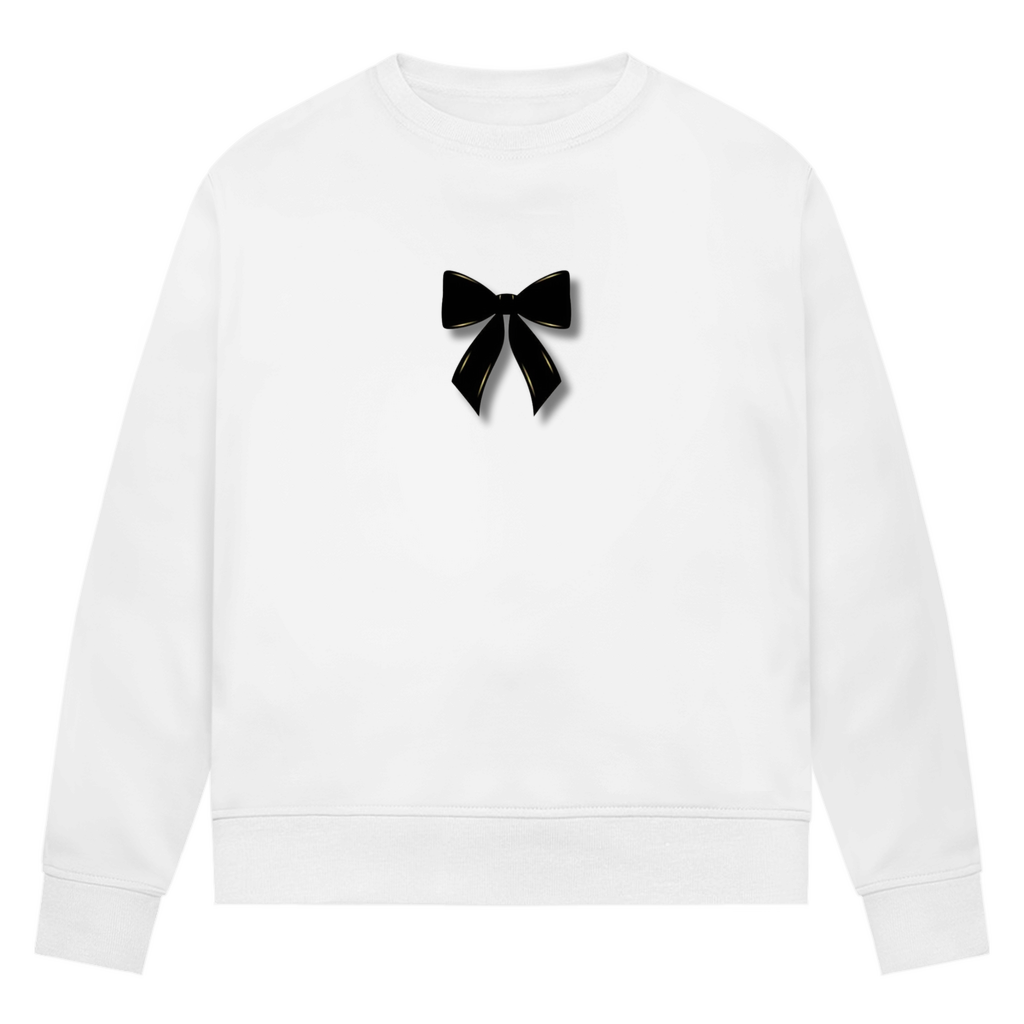 Damen Premium Bio Sweatshirt Schleife schwarz