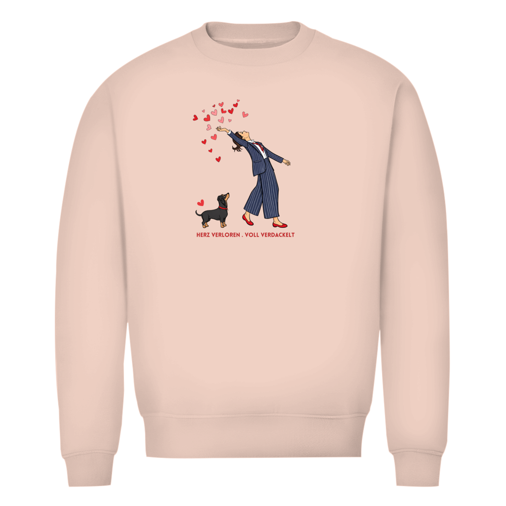 Oversized Bio-Sweatshirt „Herz verloren . voll verdackelt" – Premium Damen Print