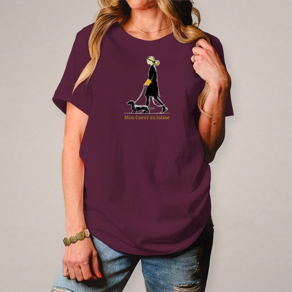 Damen Premium T-Shirt mit Dackel Couture Print