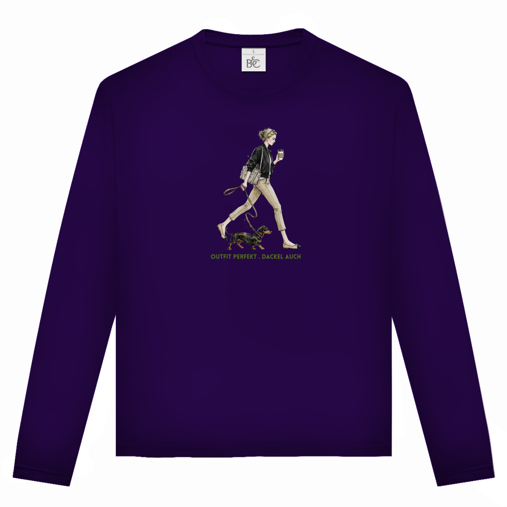 Unisex Langarmshirt Outfit perfekt. Dackel auch
