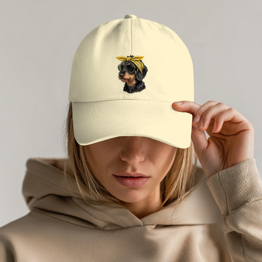 Baseball Dad Cap mit Weenie Chic Dackel Motiv
