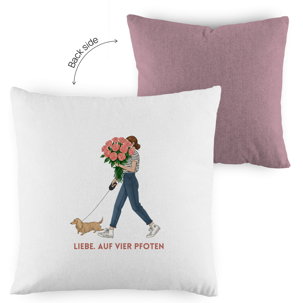 Kopfkissen zweifarbig | Liebe auf vier Pfoten | GLAM ART