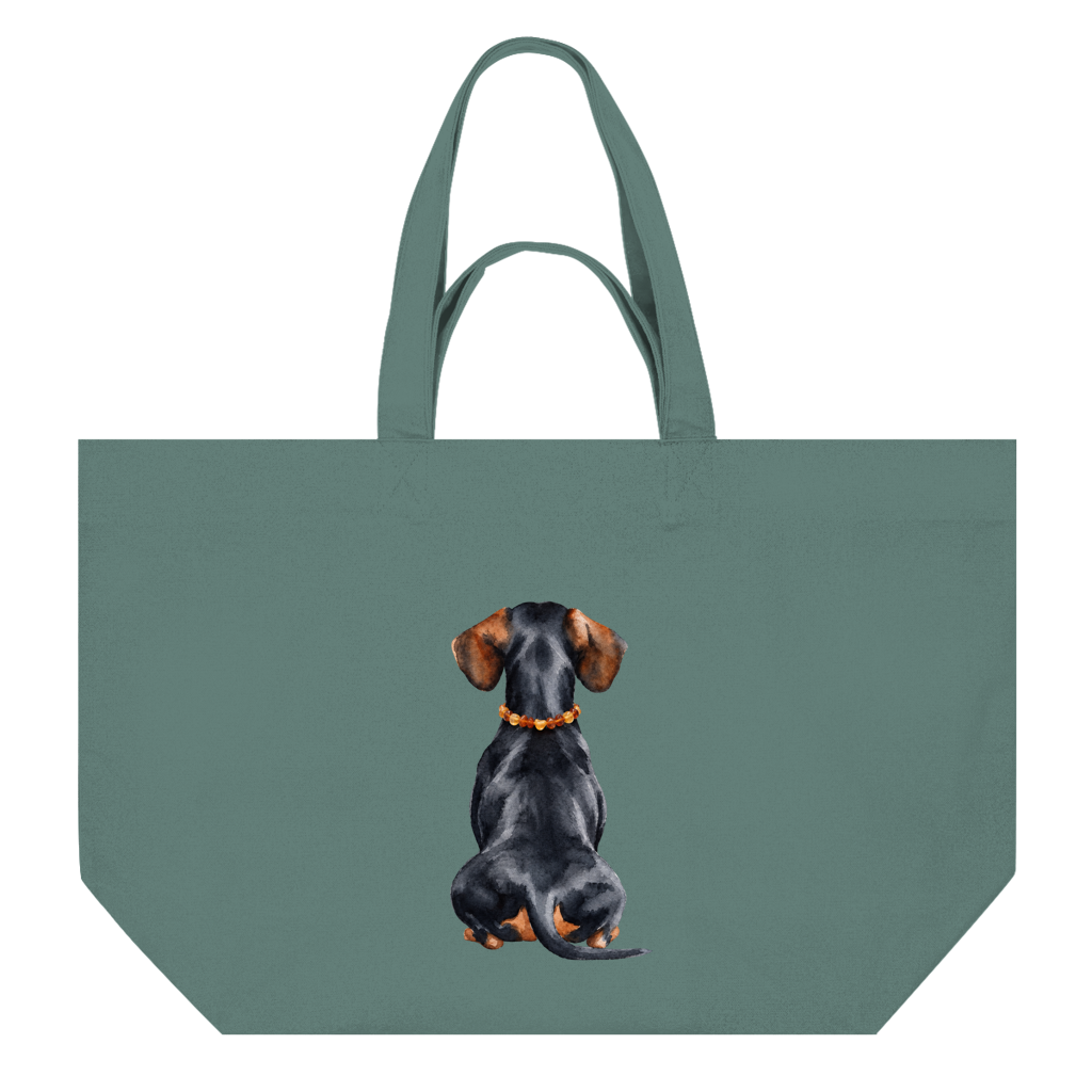 Shopping Bag Black Tan Back