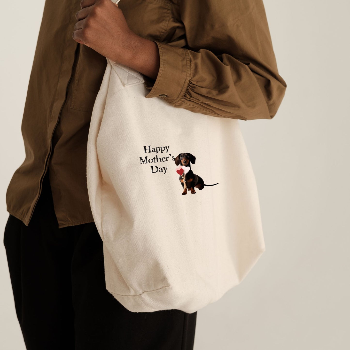 Tote Bag mit lustigem Dackel Motiv zum Muttertag