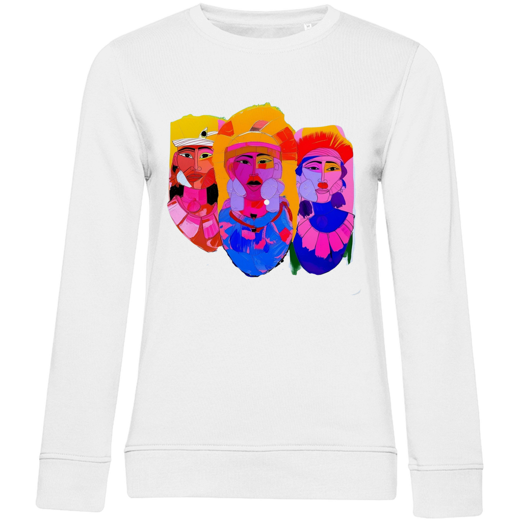 Sweatshirt mit Südsee Motiv bedruckt weiss