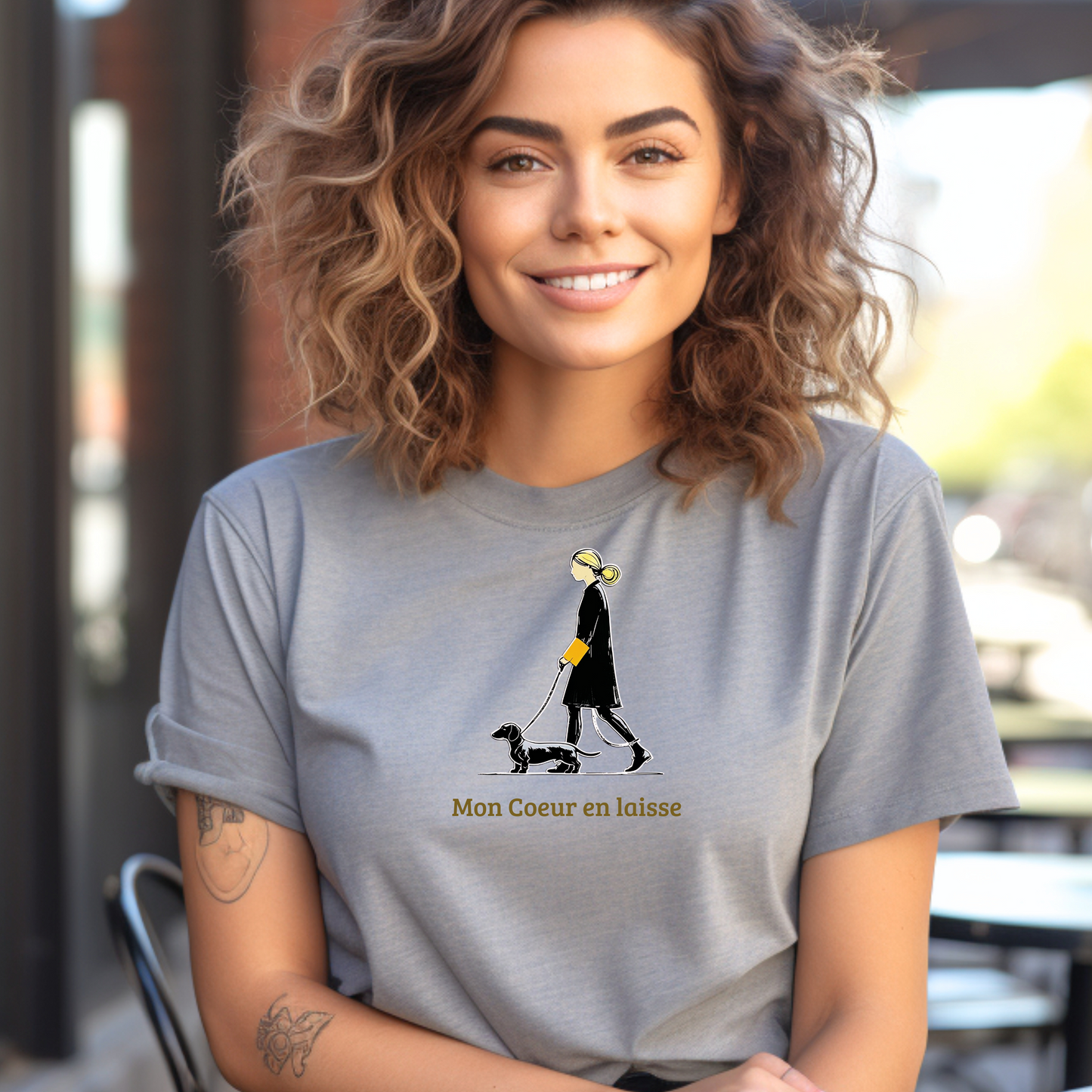 Damen Premium T-Shirt mit Dackel Couture Print