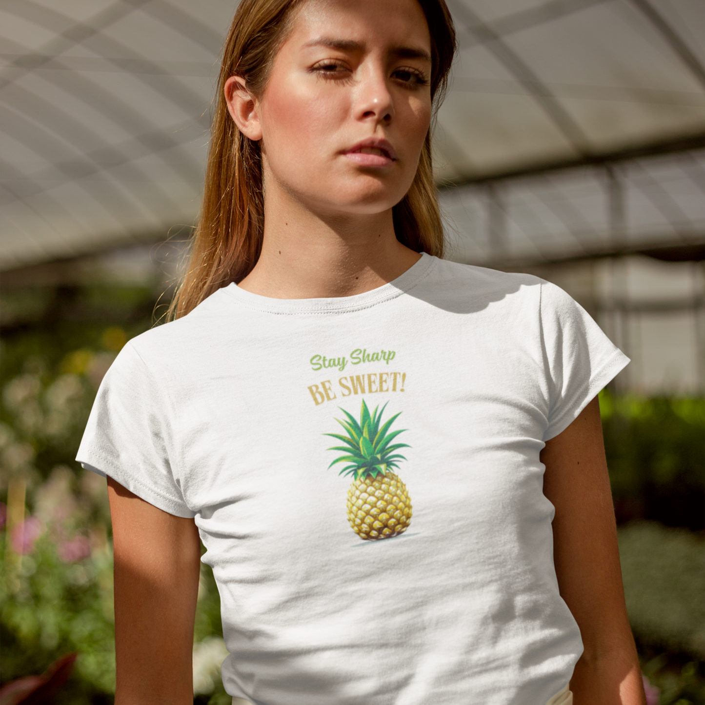 Damen Premium Bio T-Shirt mit Pineapple Statement Motiv