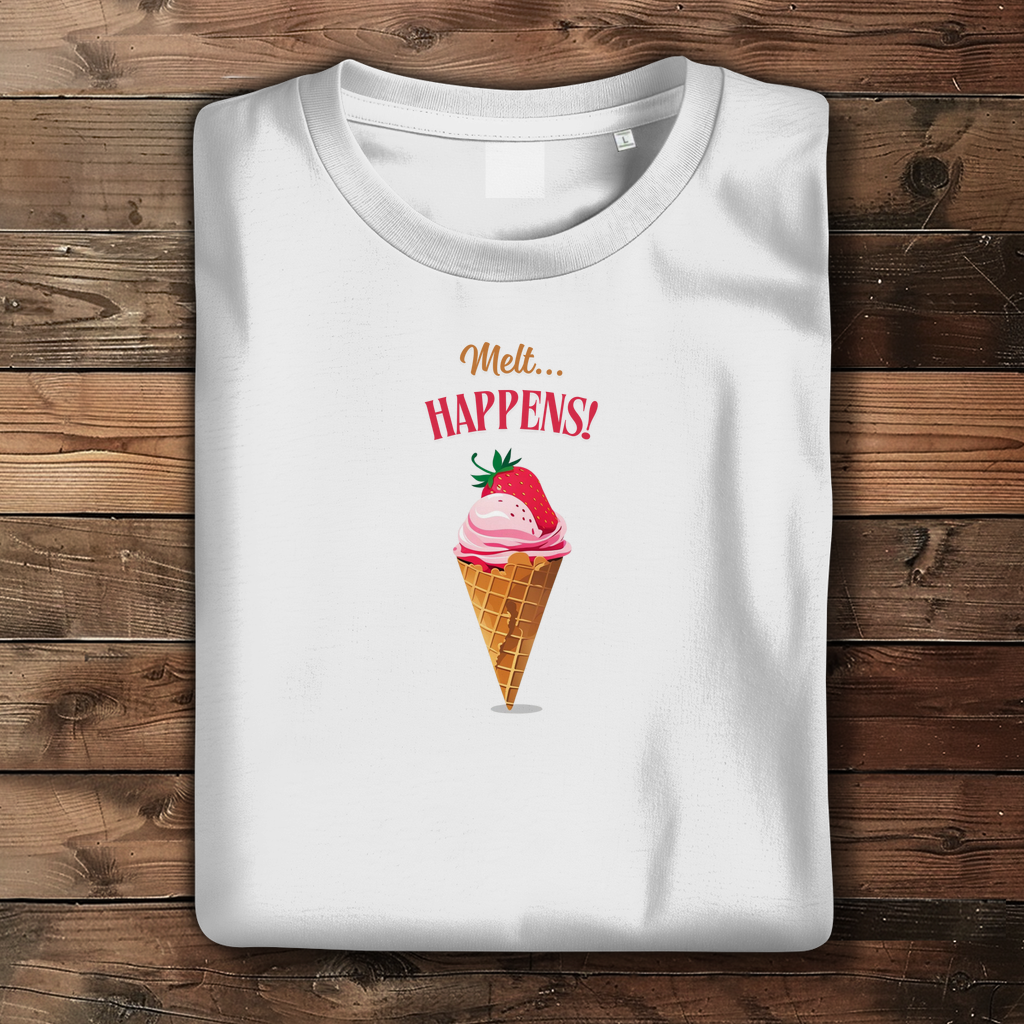 Damen Premium T-Shirt mit lustiger Eiswaffel Motiv "Melt Happens§