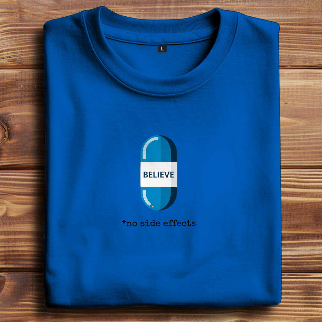 Männer Oversize T-Shirt mit Statement Print "Believe Pill"