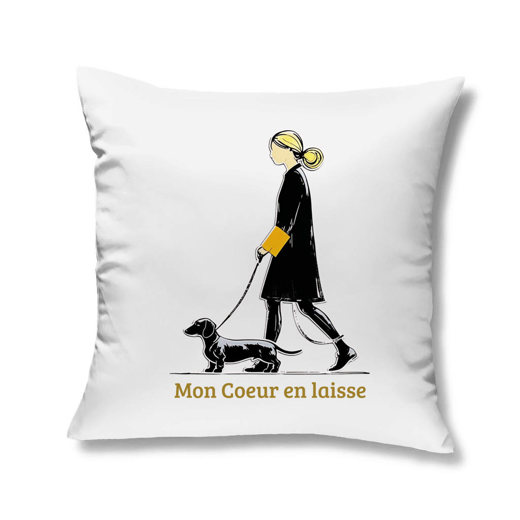 Deko-Sofa Kissen mit Couture Dackel Print - mon coeur en lassie