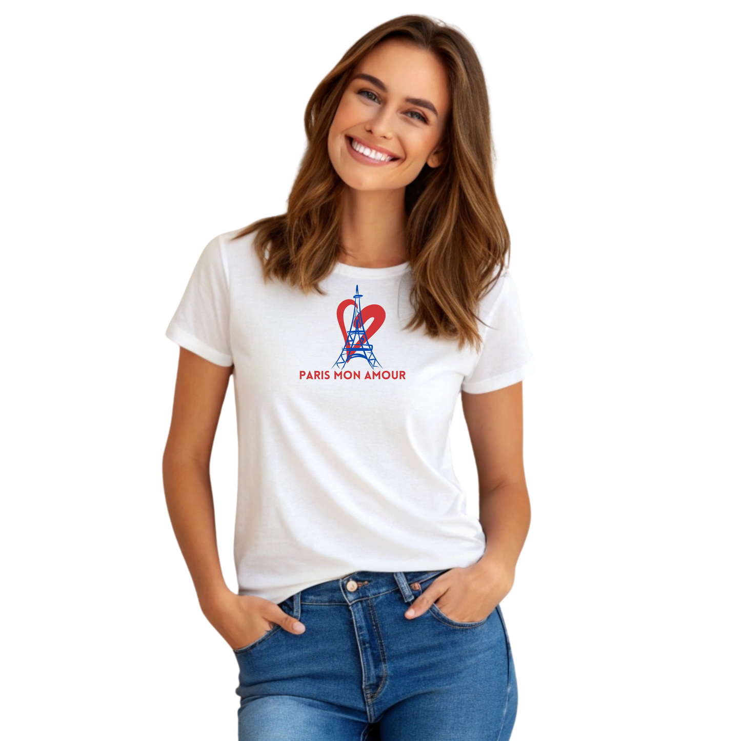 T-Shirt mit Paris Zitat weiss