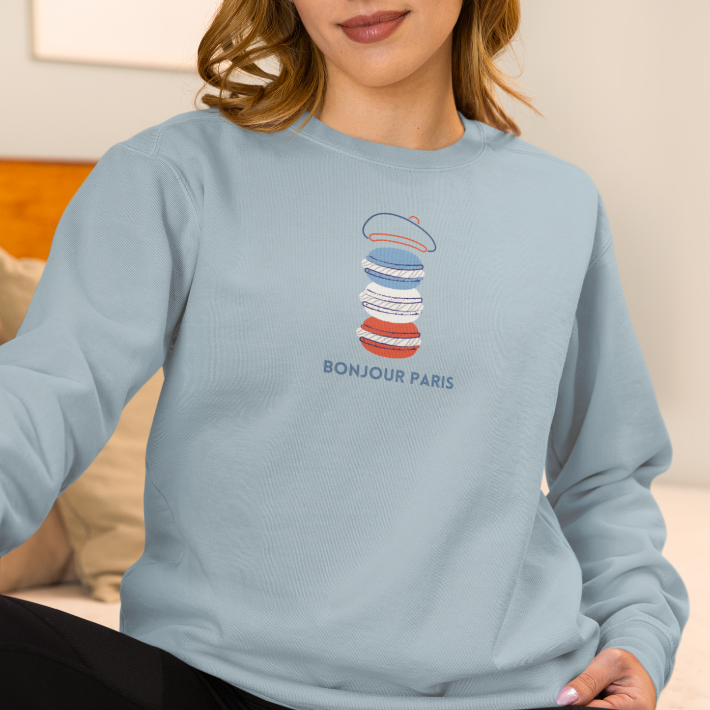 Sudadera para mujeres con frase francesa, única e individual.