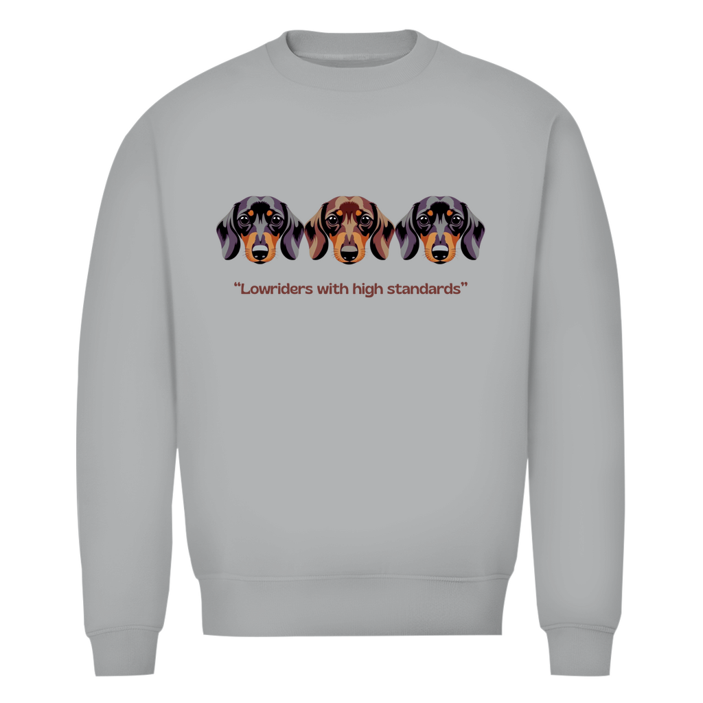 Herren Premium Bio Dackel Sweatshirt mit lustigem Dackel Zitat