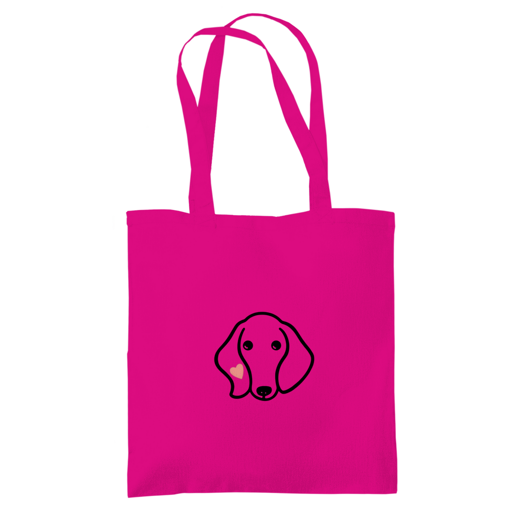 Stylische Tote Bag mit Dackel Motiv Herz