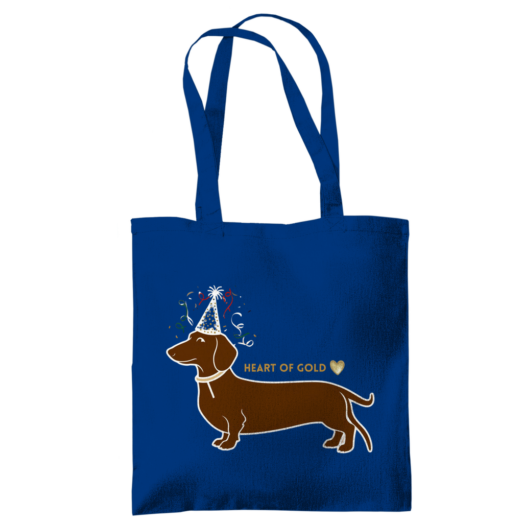 Tote Bag mit HEART OF GOLD DACKEL Print Motiv