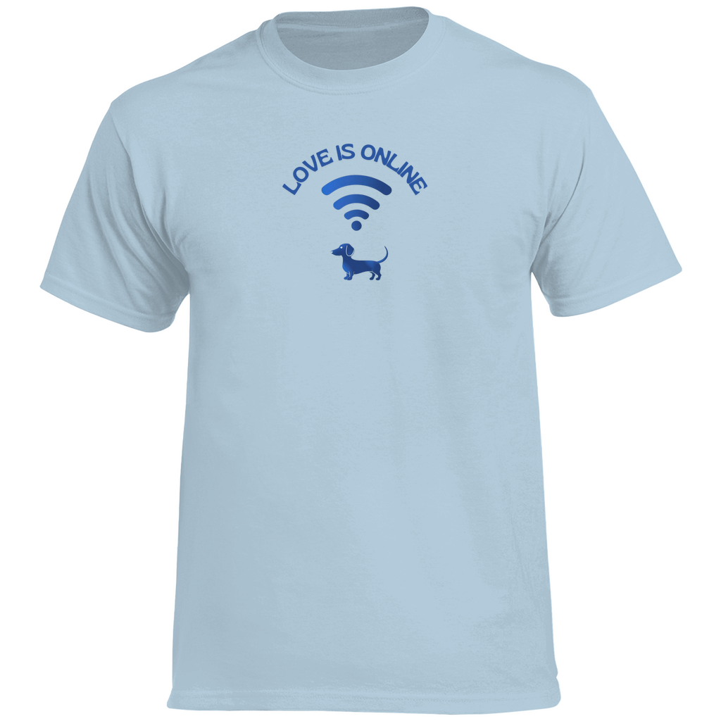 Herren Dackel Cotton T-Shirt mit lustigem Print WIFI Icon Dackel Vibes