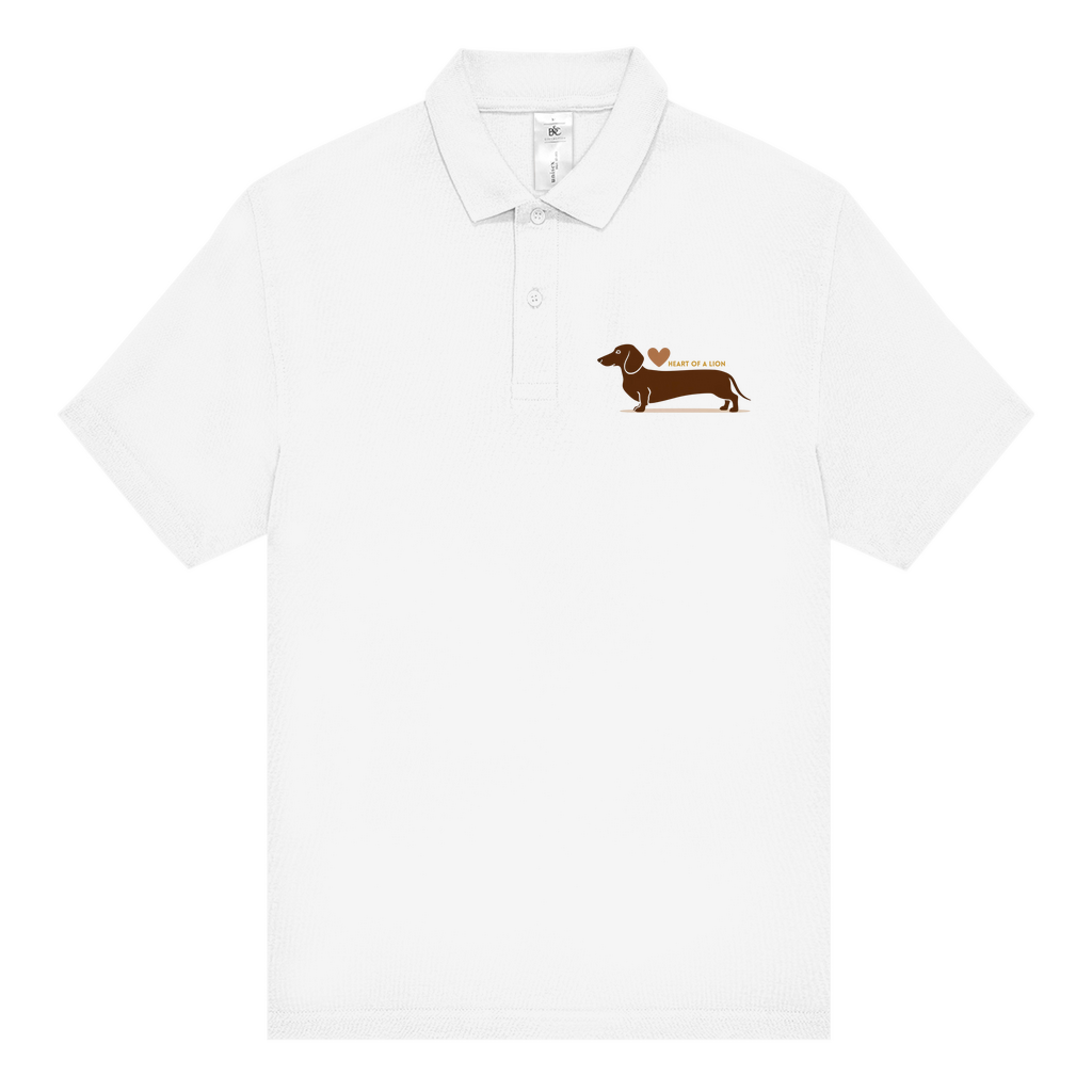 Poloshirt für Männer weiss mit Dackel Print