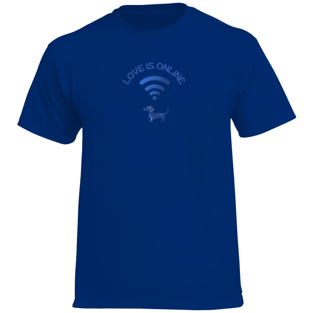 Herren Dackel Cotton T-Shirt mit lustigem Print WIFI Icon Dackel Vibes